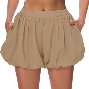 Women's Tan Bubble Shorts